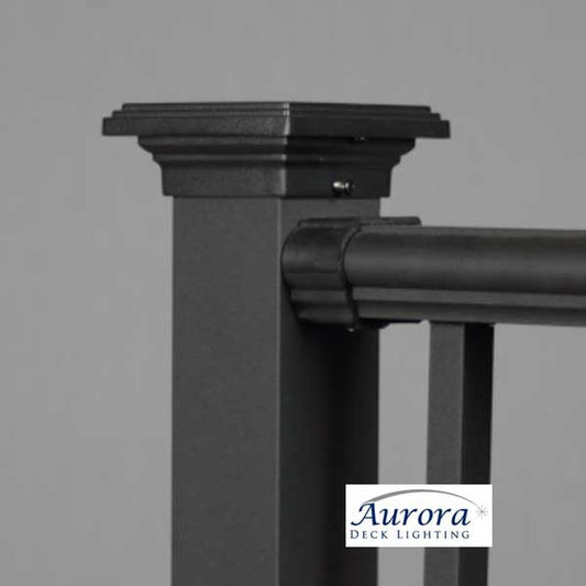Aurora Mini Titan Flat Top Post Caps - Matte Black 2-1/2" - The Deck Store USA
