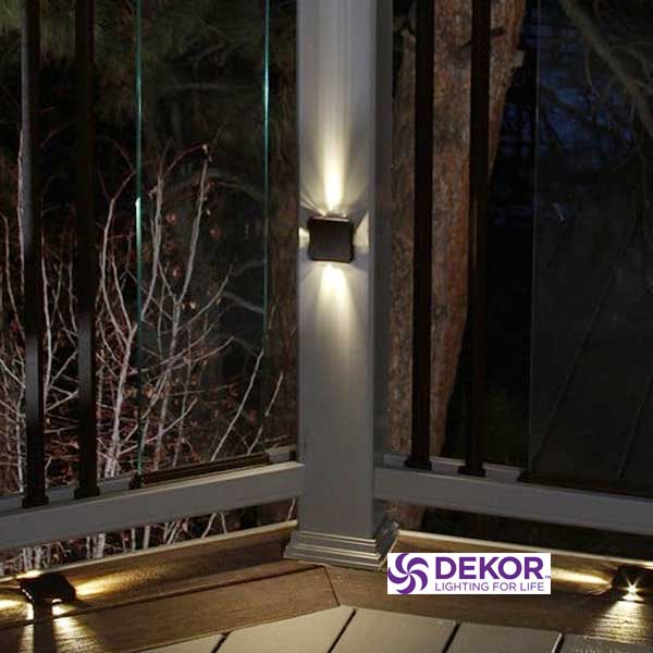Dekor Elite Bidirectional Post Lights On Post - The Deck Store USA