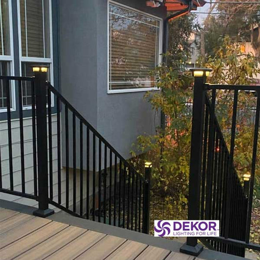 Dekor Savona Post Cap Lights Installed - The Deck Store USA