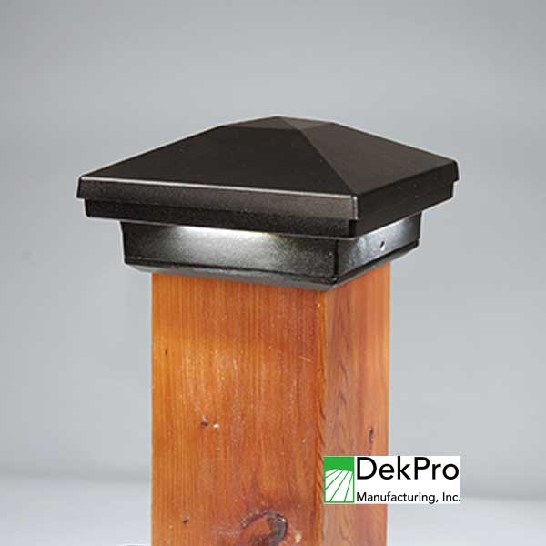 DekPro Effex Avalanche Down Light Pyramid Post Caps - Textured Black - The Deck Store USA