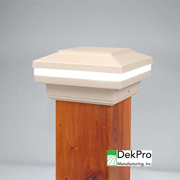 DekPro Effex Flat Glow Ring Post Caps - Flat Maple - The Deck Store USA