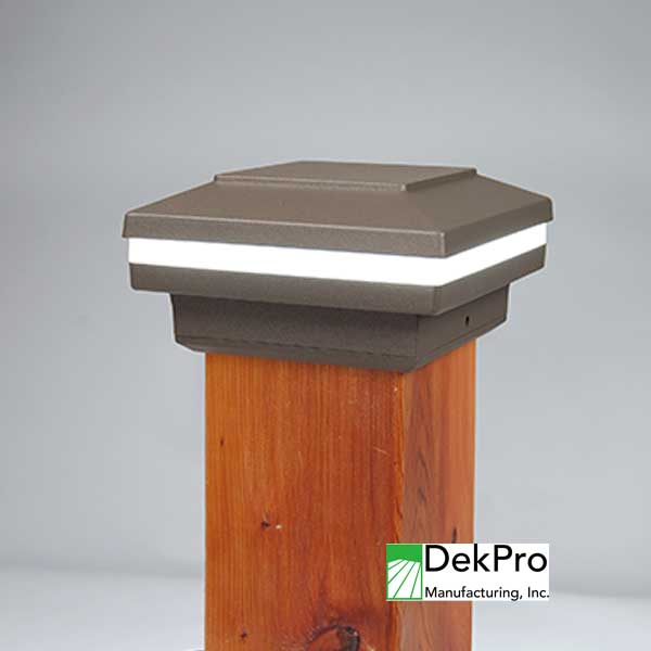 DekPro Effex Flat Glow Ring Post Caps - Textured Bronze - The Deck Store USA