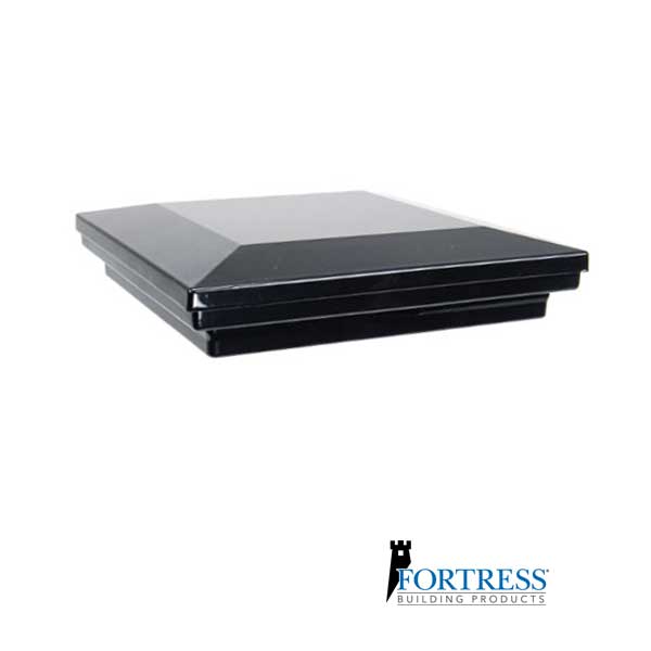 Fortress Accents Flat Pyramid Post Caps - Gloss Black - The Deck Store USA