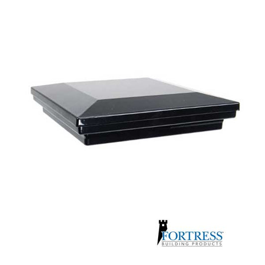 Fortress Accents Flat Pyramid Post Caps - Gloss Black - The Deck Store USA
