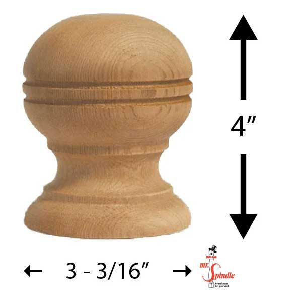 Mr. Spindle Globe 4" Finials Measurements - The Deck Store USA