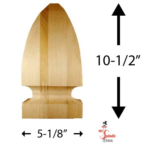 Mr. Spindle French Gothic 6" Finial Dimensions - The Deck Store USA