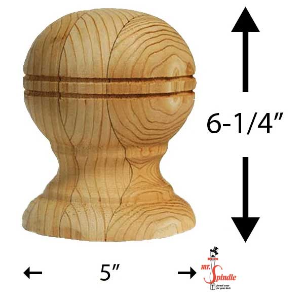 Mr. Spindle Globe 6" Finials Measurements - The Deck Store USA
