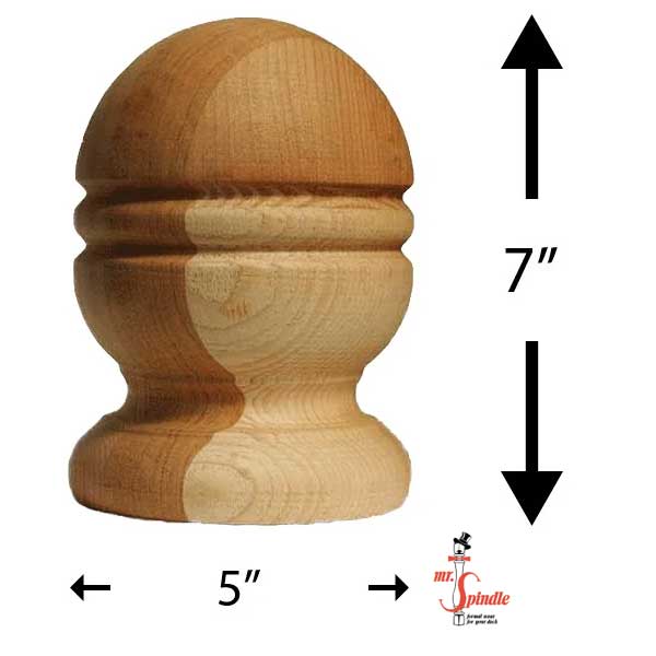 Mr. Spindle Queen Anne 6" Finial Dimensions - The Deck Store USA
