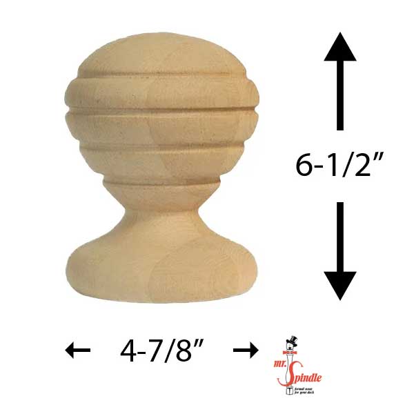 Mr. Spindle Beehive Finials Dimensions - The Deck Store USA