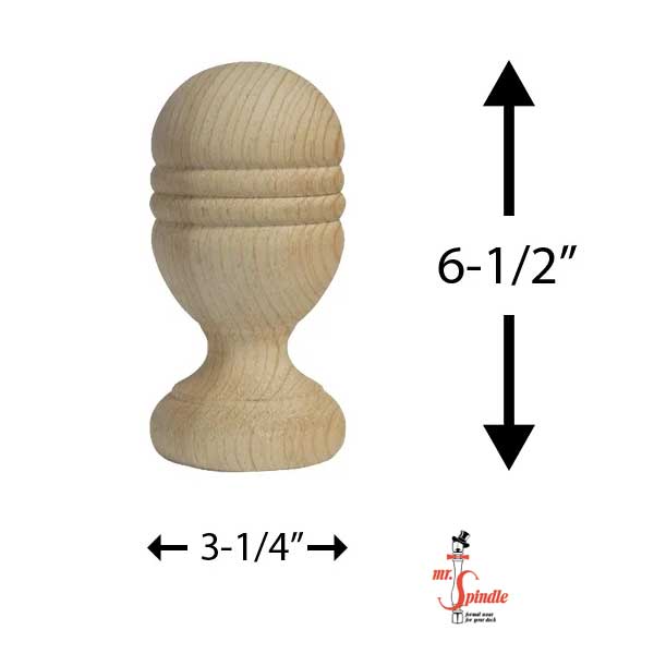 Mr. Spindle Queen Elizabeth Finial Dimensions - The Deck Store USA