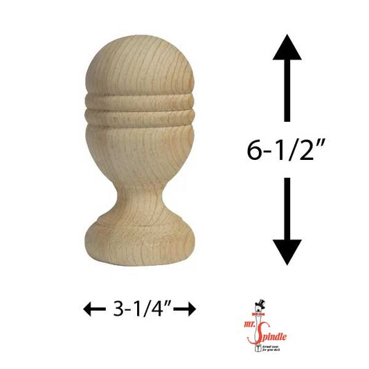 Mr. Spindle Queen Elizabeth Finial Dimensions - The Deck Store USA