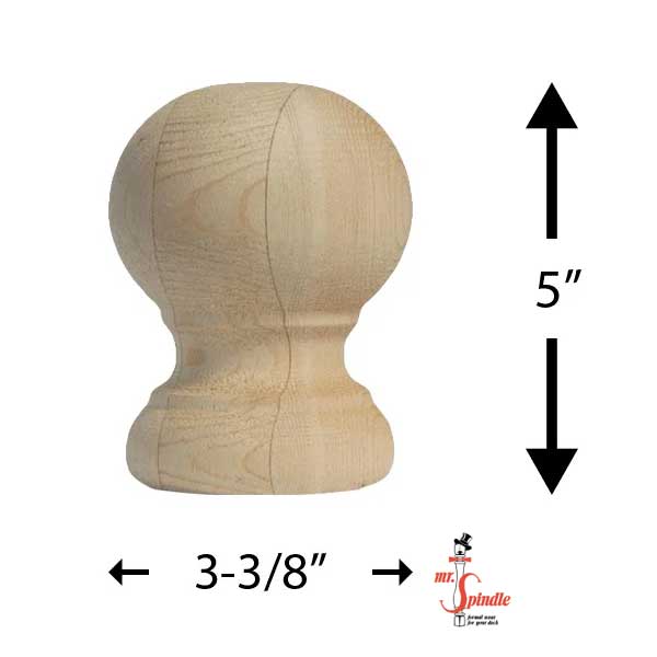 Mr. Spindle Majestic Finial dimensions - The Deck Store USA