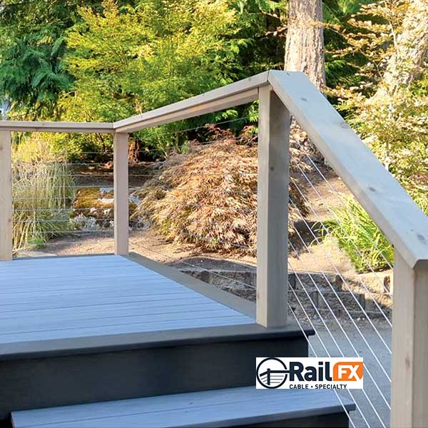 RailFX Express Mount Cable Rail Stair To Straight Run - The Deck Store USA
