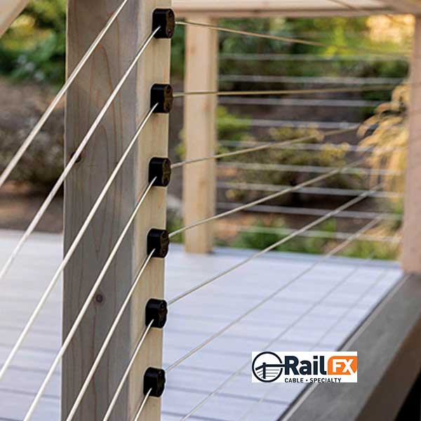 RailFX Express Mount Cable Rail Installed On Post - The Deck Store USA