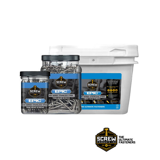 Screw Products Epic Stainless Steel Trim Head Screw Packaging