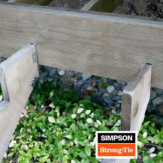 Simpson Strong-Tie LSCZ Adjustable Stair Stringer Connectors Installed - The Deck Store USA