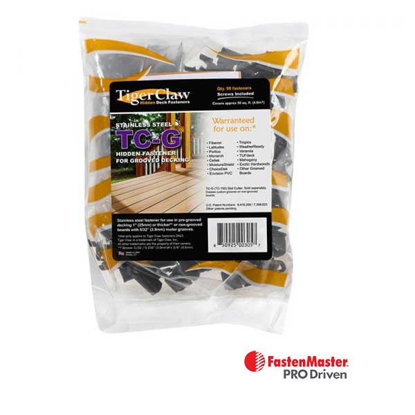 Tiger Claw TC-G Hidden Fastener 90pc Bag - The Deck Store USA