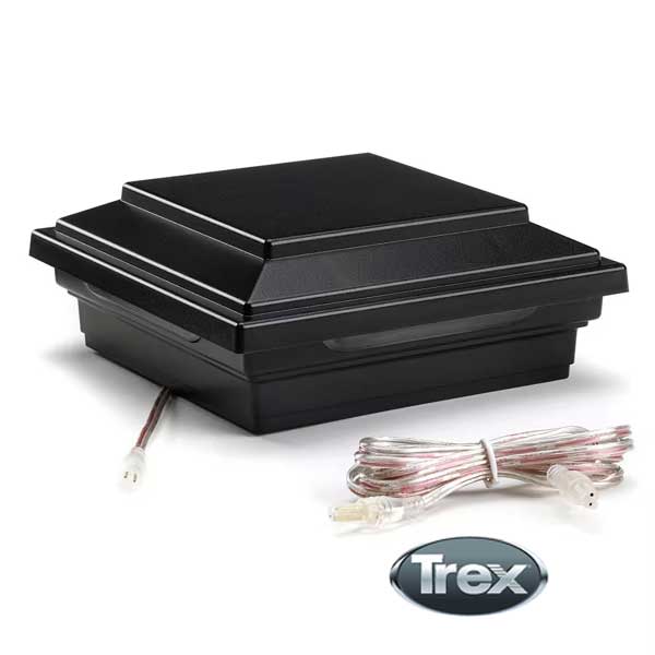 Trex Flat Post Cap Lights - Black - The Deck Store USA