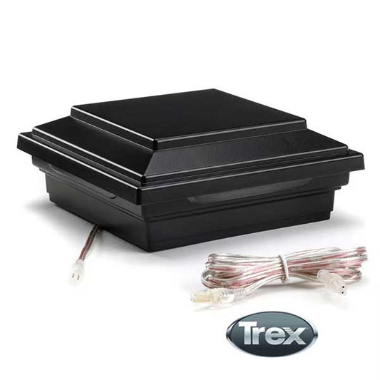 Trex Flat Post Cap Lights - Black - The Deck Store USA