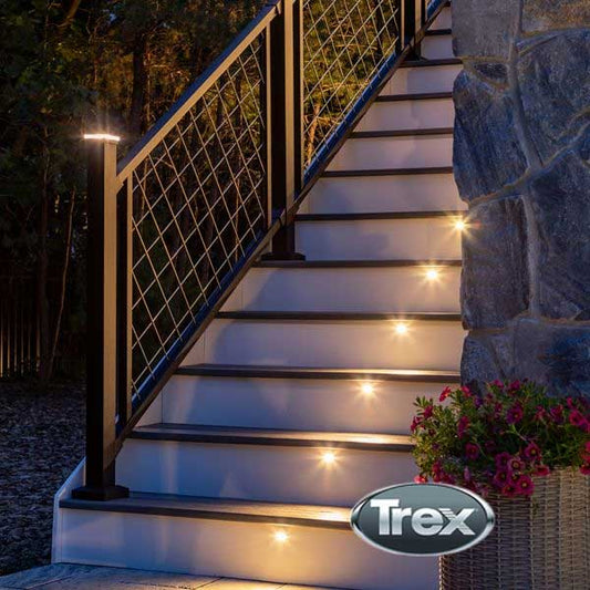 Trex LED Riser Lights - Installed - The Deck Store USA