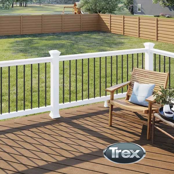 Trex Select T-Rail Kit With Round Aluminum Balusters Installed
