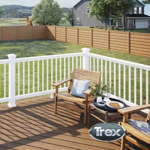 Trex Select T-Rail Kit With Square Composite Balusters On Deck