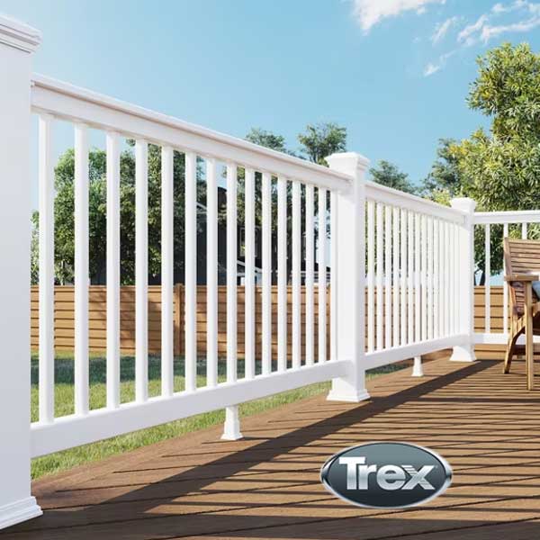 Trex Select T-Rail Kit With Square Composite Balusters Installed