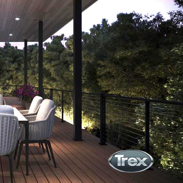 Trex Signature X-Series Cable Rail Kits Along Deck