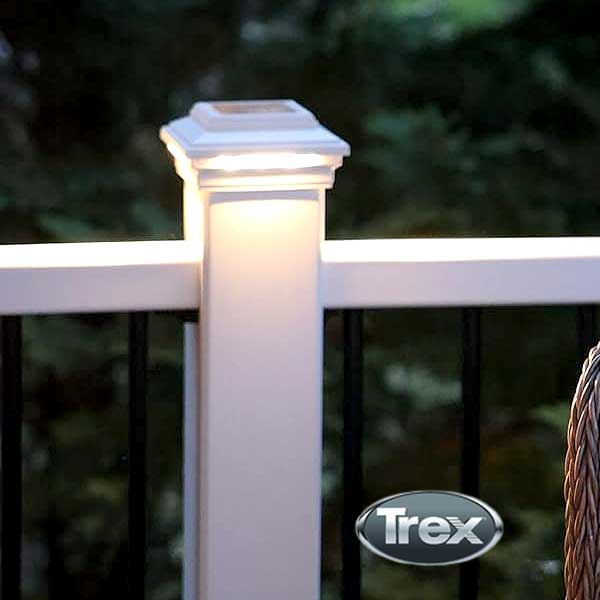 Trex Solar Post Cap Light Installed