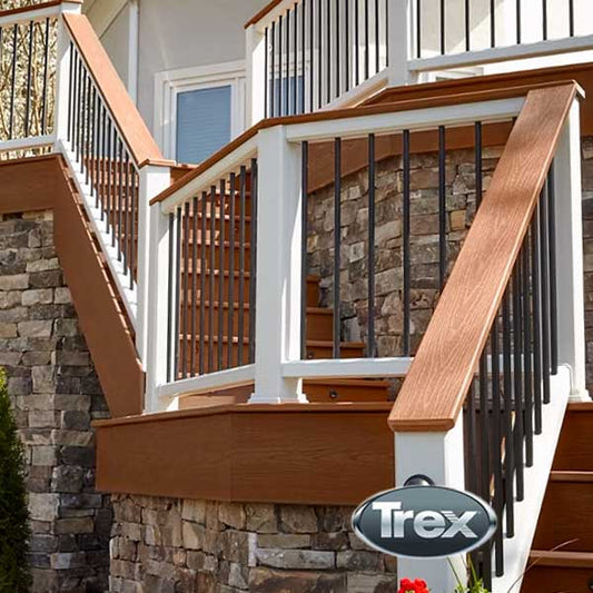 Transcend Cocktail Rail & Round Aluminum Baluster Kits Installed