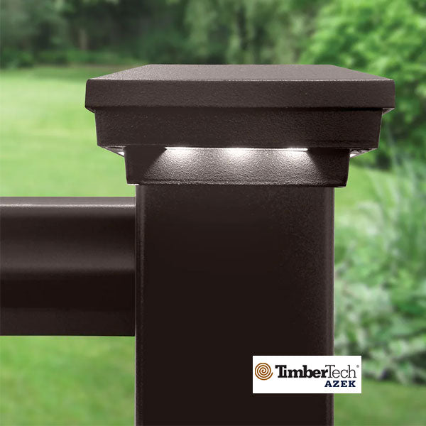 Impression Rail Express Indirect Post Cap Light - Dark Bronze Installed