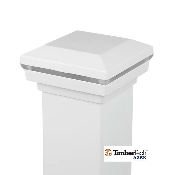 Impression Rail Express Perimeter Post Cap Light - White Installed