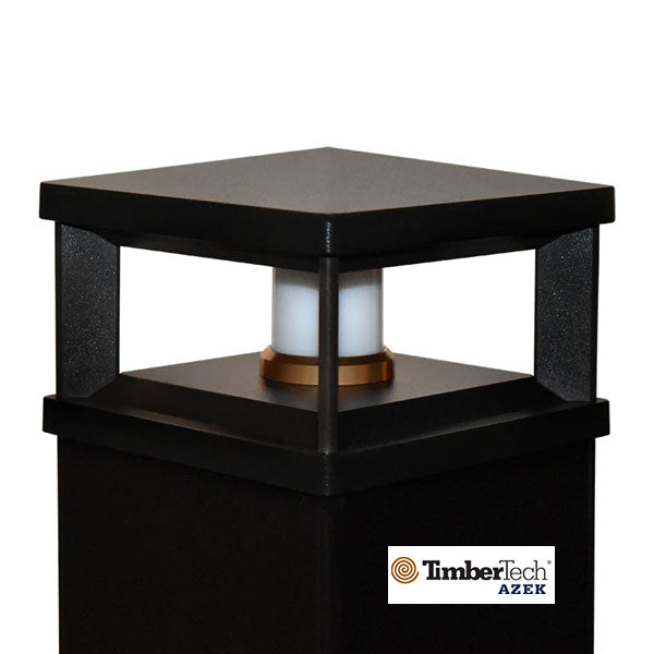 Timbertech Lantern Post Cap Lights - 4" Matte Black