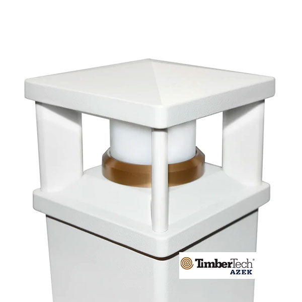 Timbertech Lantern Post Cap Lights - 4" Matte White