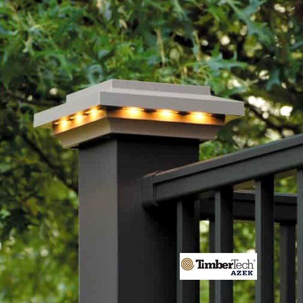 Timbertech Lighted Island Post Cap - Installed