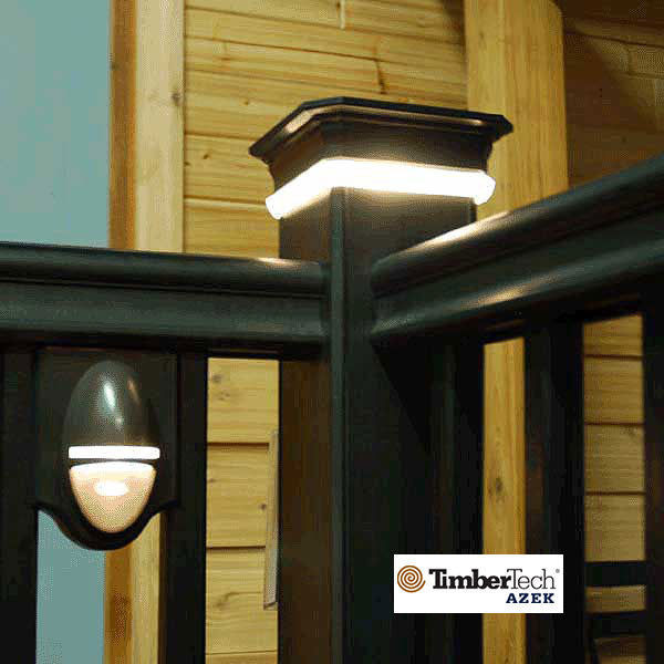 Timbertech Classic Composite Post Cap Light Module Installed