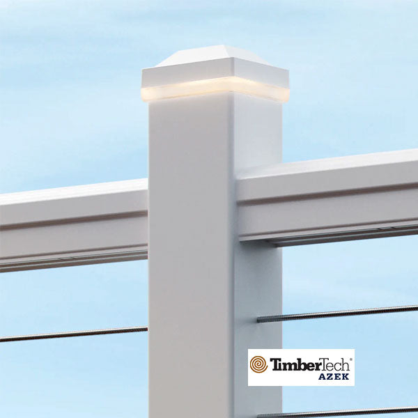 Timbertech Impression Rail Express Post Cap Light Module Installed