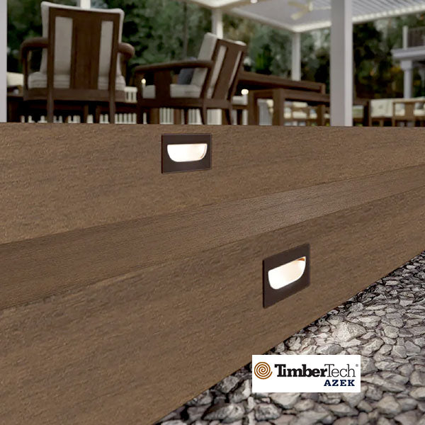Timbertech Recessed Riser Lights - Matte Espresso Installed