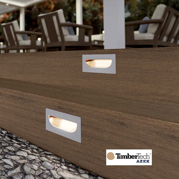 Timbertech Recessed Riser Lights - Matte White Installed