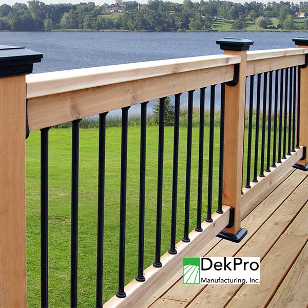 DekPro Architectural Round Straight Baluster Connectors Installed - The Deck Store USA