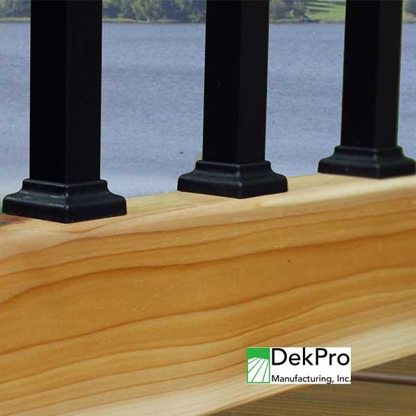 DekPro Architectural Square Straight Baluster Connectors Installed - The Deck Store USA