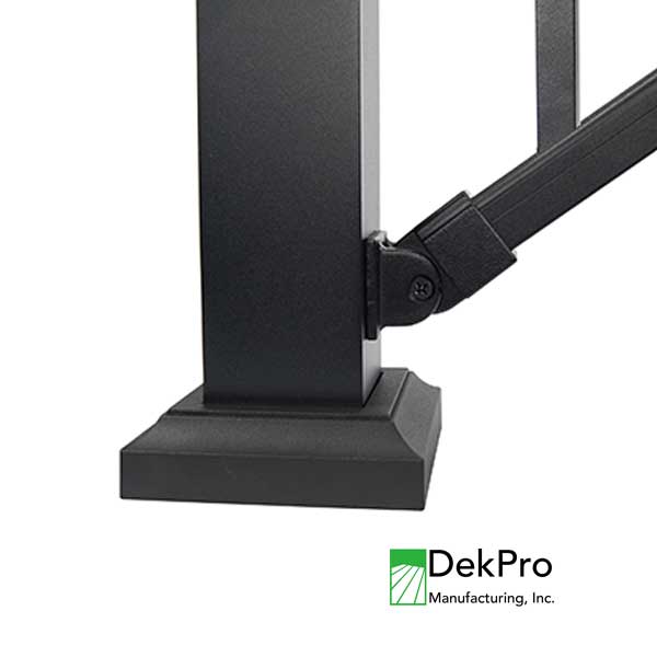 DekPro Prestige Bottom Stair Rail Bracket On Post - The Deck Store USA