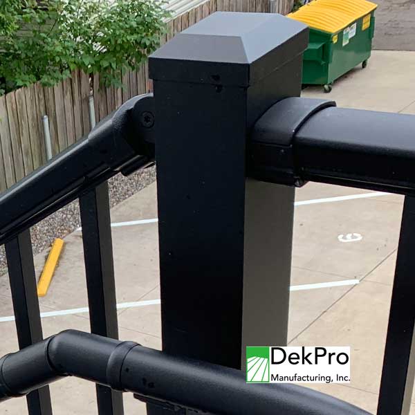 DekPro Prestige Black Standard Post Caps Installed - The Deck Store USA