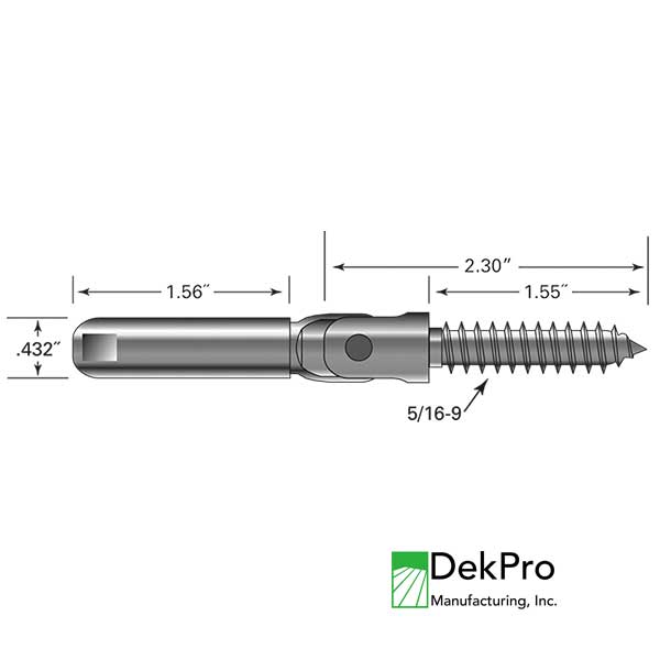FlexFX Metal Post Sleeve Stair Push Lock Cable Fitting Diagram - The Deck Store USA