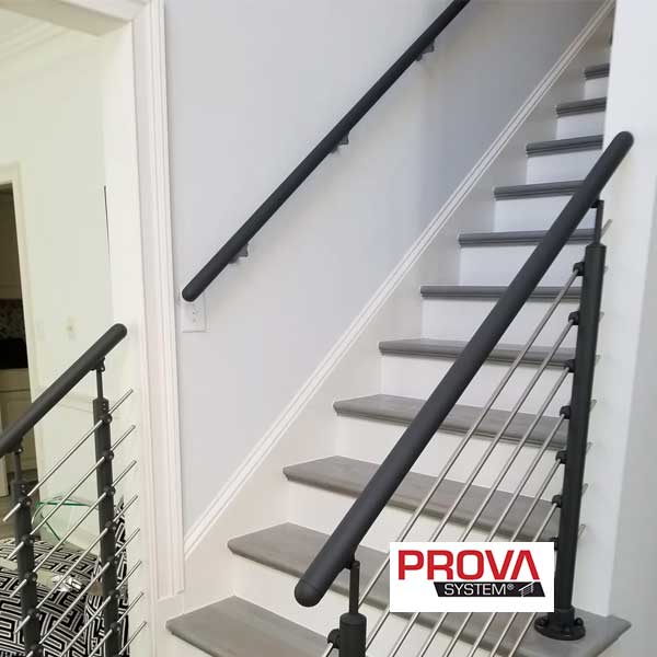 Prova PA4 Aluminum Anthracite Handrail Installed - The Deck Store USA
