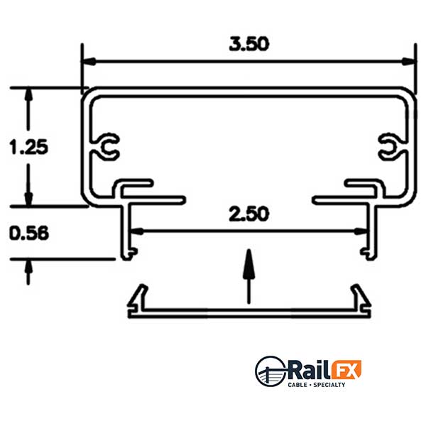 RailFX Series 200 Top Rail Dimensions - The Deck Store USA