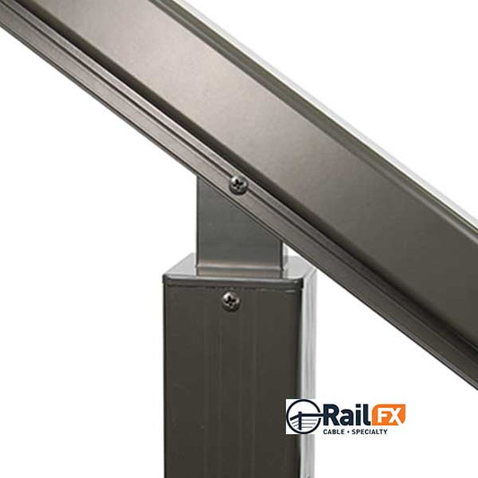 RailFX Series 250 Intermediate Post Fitting Installed - The Deck Store USA