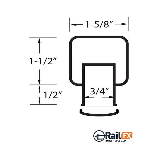 RailFX Series 250 Graspable Top Rail Dimensions - The Deck Store USA
