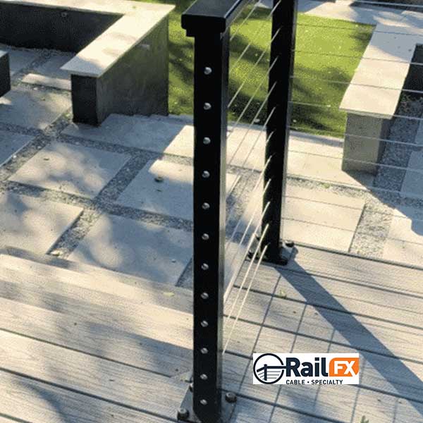 RailFX End Posts installed - The Deck Store USA