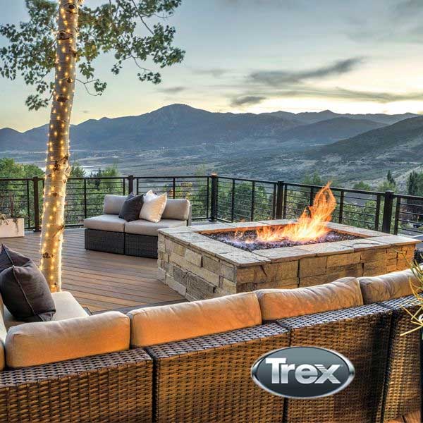 Trex Signature Rod Rail Black w/Black Rods On Deck at The Deck Store USA